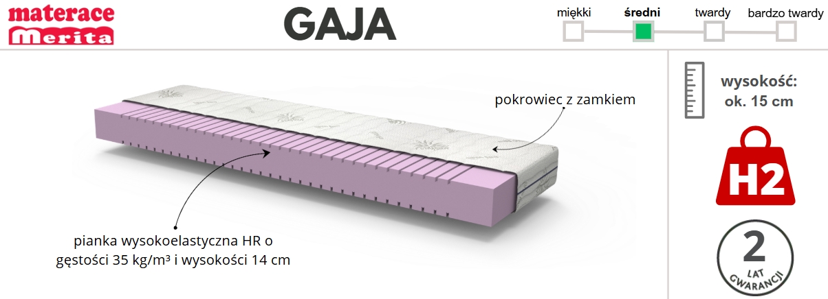 materac GAJA dla dzieci i młodzieży