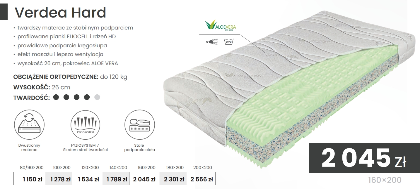 Materasso Verdea HARD - materac